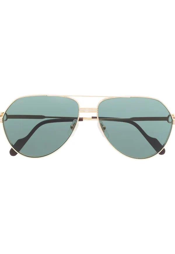 Cartier Eyewear pilotsolglasögon - Guldfärgad