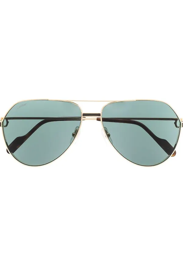 Cartier Eyewear pilotsolglasögon - Guldfärgad
