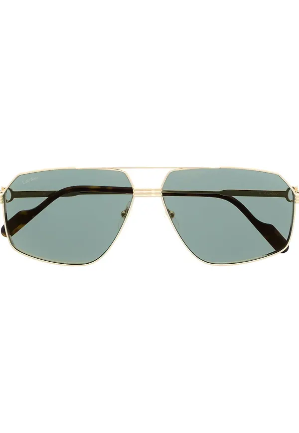 Cartier Eyewear pilotsolglasögon - Guldfärgad