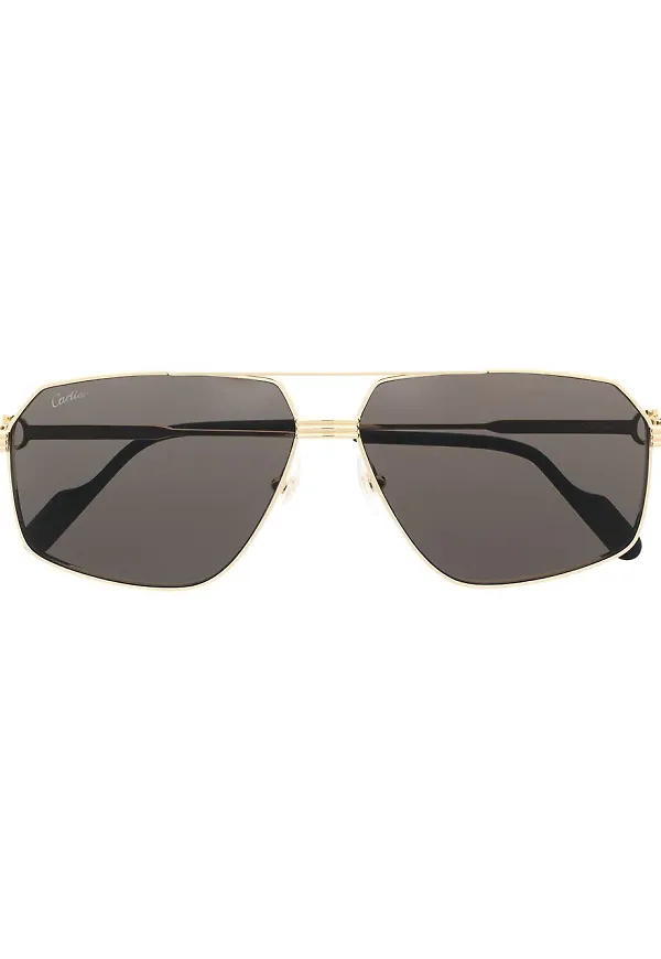Cartier Eyewear pilotsolglasögon - Guldfärgad
