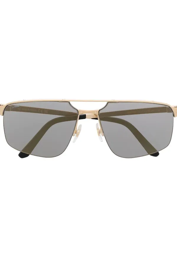Cartier Eyewear pilotsolglasögon - Guldfärgad