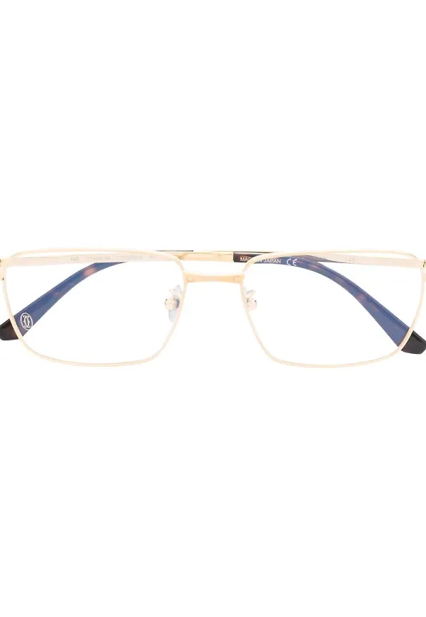 Cartier Eyewear rektangulära glasögon - Guldfärgad