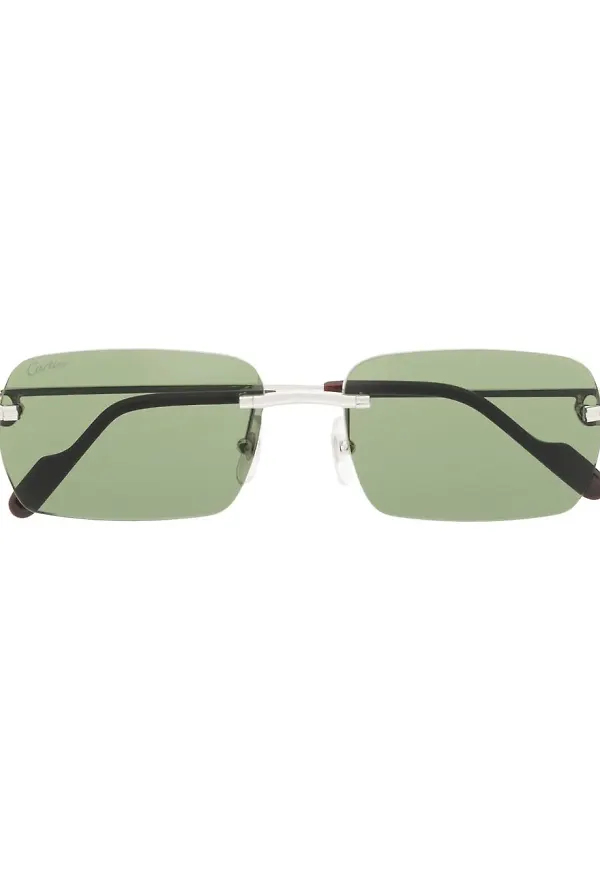 Cartier Eyewear rektangulära tonade solglasögon - Silverfärgad