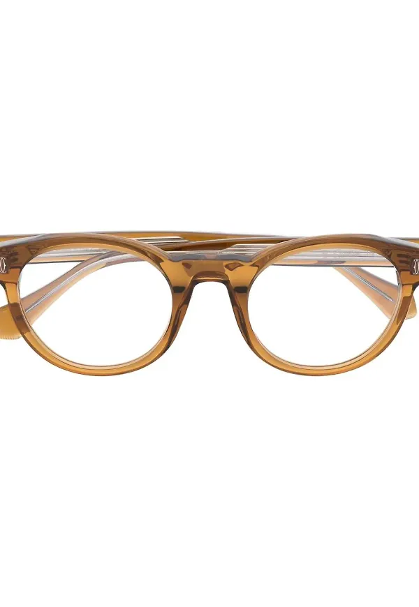 Cartier Eyewear runda optiska glasögon - Gul
