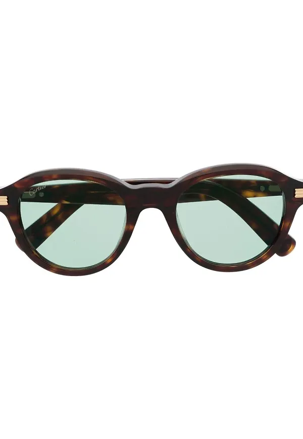 Cartier Eyewear runda solglasögon - Brun