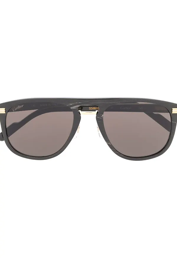Cartier Eyewear runda solglasögon - Svart
