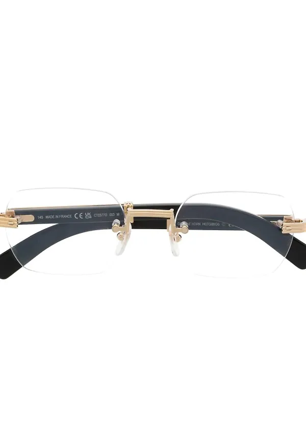 Cartier Eyewear runda solglasögon utan bågar - Guldfärgad