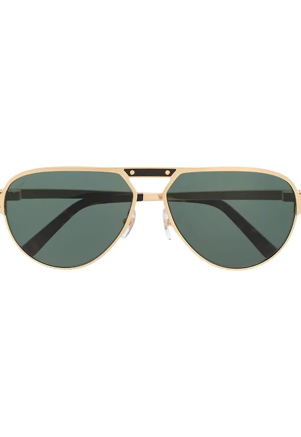 Cartier Eyewear Santos de Cartier pilotsolglasögon - Guldfärgad