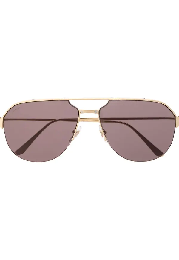 Cartier Eyewear Santos de Cartier pilotsolglasögon - Guldfärgad