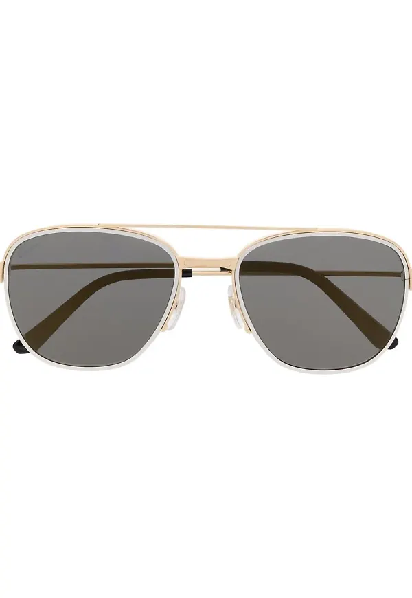 Cartier Eyewear Santos de Cartier pilotsolglasögon - Guldfärgad