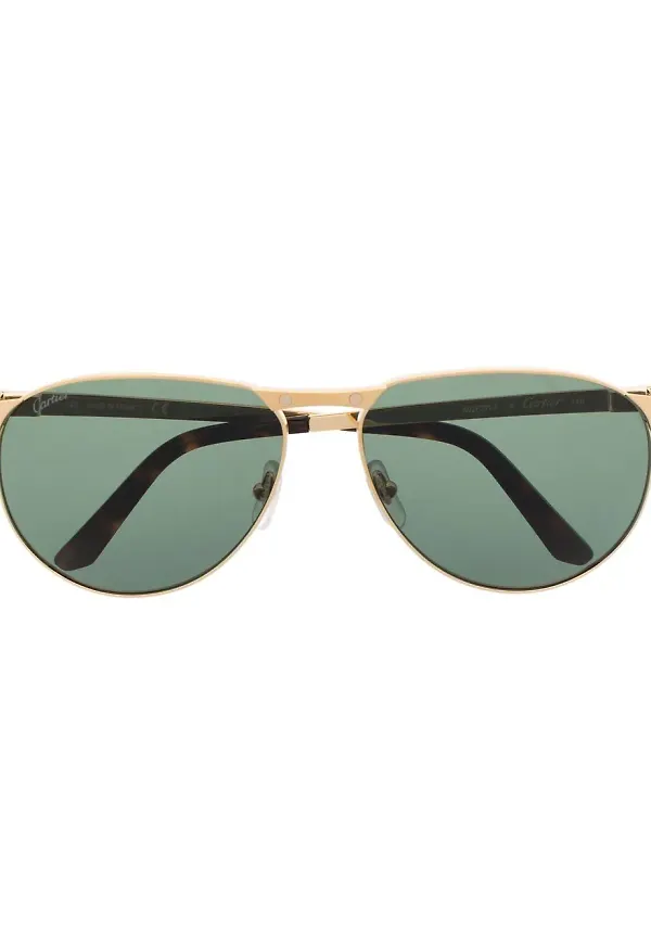 Cartier Eyewear Santos de Cartier solglasögon - Guldfärgad