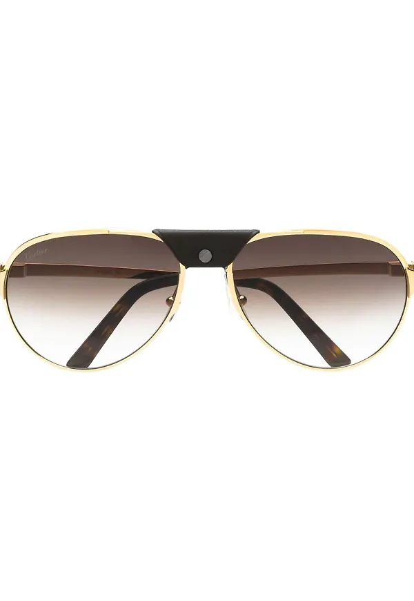 Cartier Eyewear Santos de Cartier solglasögon - Guldfärgad