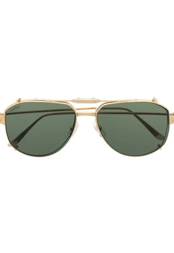 Cartier Eyewear Santos de Cartier solglasögon - Guldfärgad