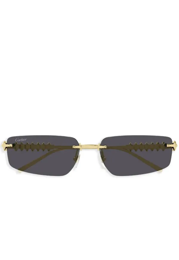 Cartier Eyewear solglasögon med geometriska bågar - Guldfärgad