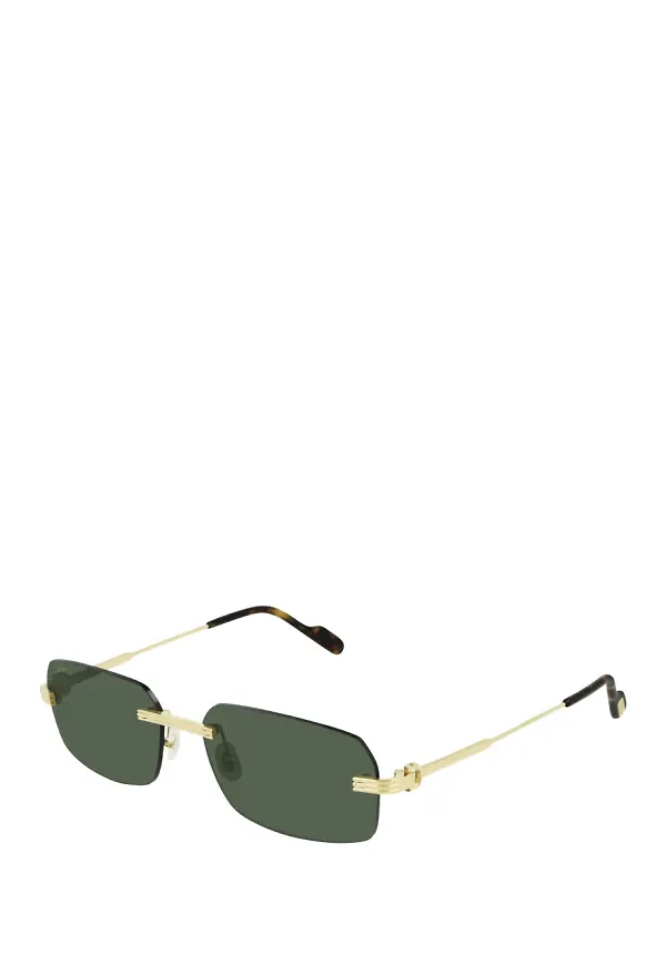 Cartier Eyewear solglasögon med rektangulära bågar - Guldfärgad
