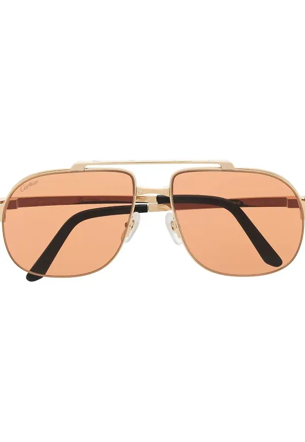 Cartier Eyewear solglasögon med dubbel näsbrygga - Guldfärgad