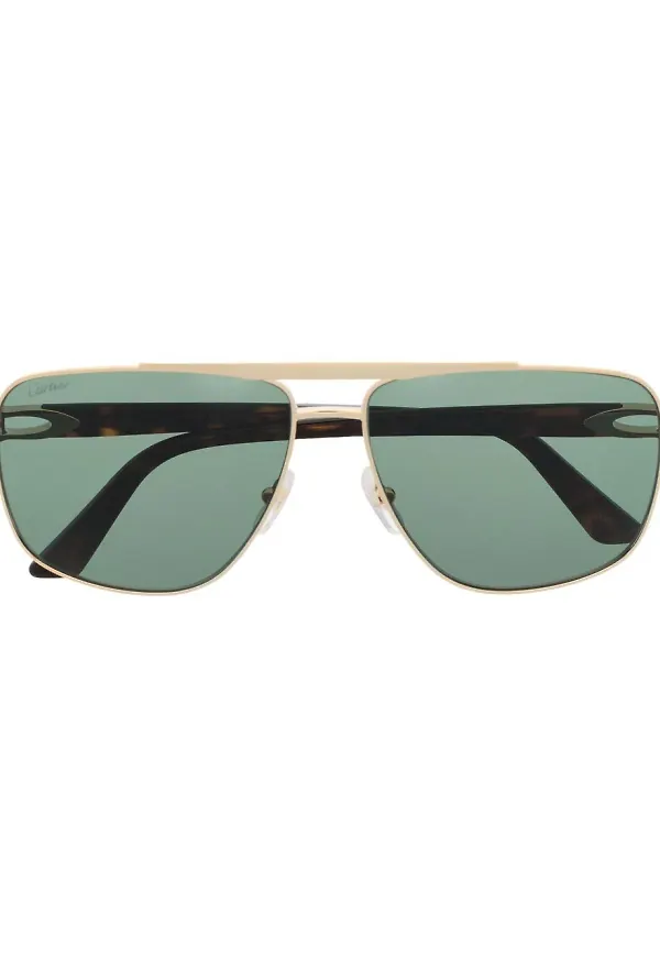 Cartier Eyewear solglasögon med Wayfarer-bågar - Guldfärgad