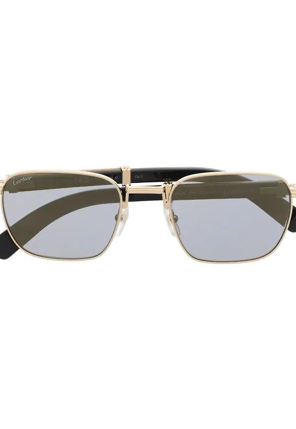 Cartier Eyewear tonade fyrkantiga solglasögon - Guldfärgad