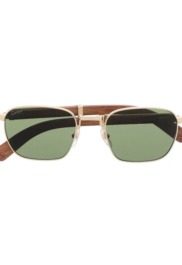 Cartier Eyewear tonade fyrkantiga solglasögon - Guldfärgad