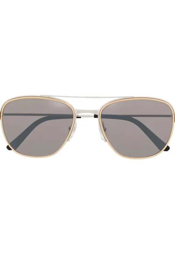 Cartier Eyewear tonade fyrkantiga solglasögon - Guldfärgad