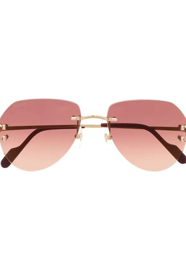 Cartier Eyewear tonade pilotsolglasögon - Guldfärgad
