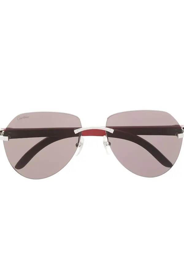 Cartier Eyewear tonade pilotsolglasögon - Silverfärgad