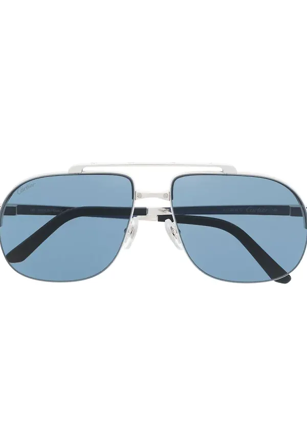 Cartier Eyewear tonade pilotsolglasögon - Silverfärgad