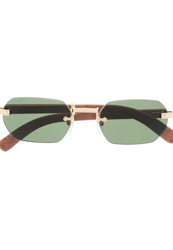 Cartier Eyewear tonade solglasögon med geometriska bågar - Guldfärgad