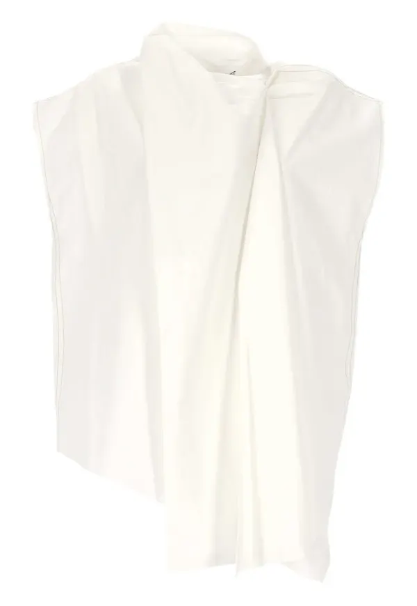 Carven draperat linne - Vit