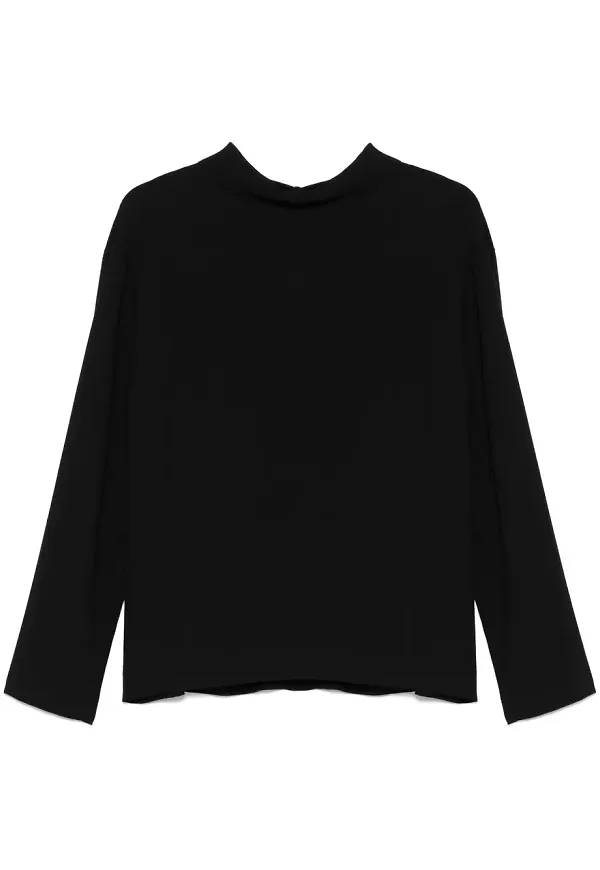 Carven långärmad blus - Svart