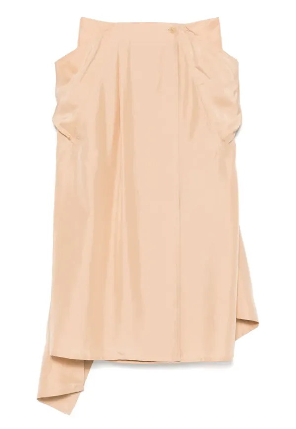 Carven rak sidenkjol - Neutral