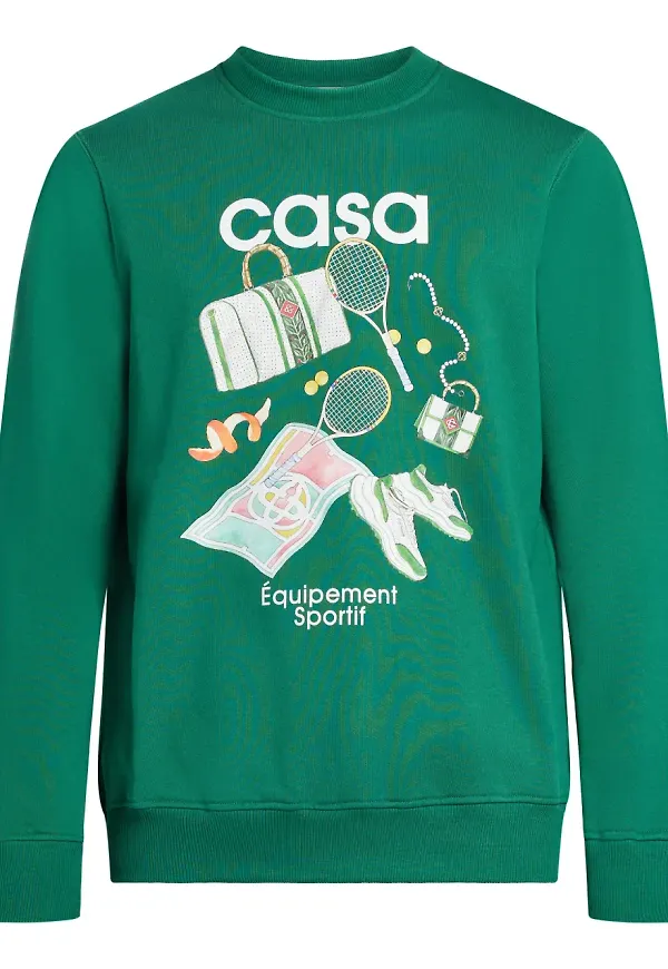 Casablanca Equipment Sportif sweatshirt med tryck - Grön