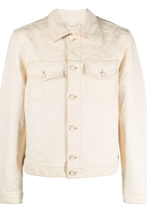 Casablanca jeansjacka med monogram - Neutral