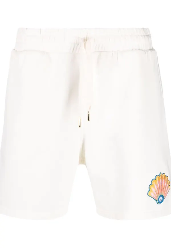 Casablanca träningsshorts med snäckmotiv - Vit