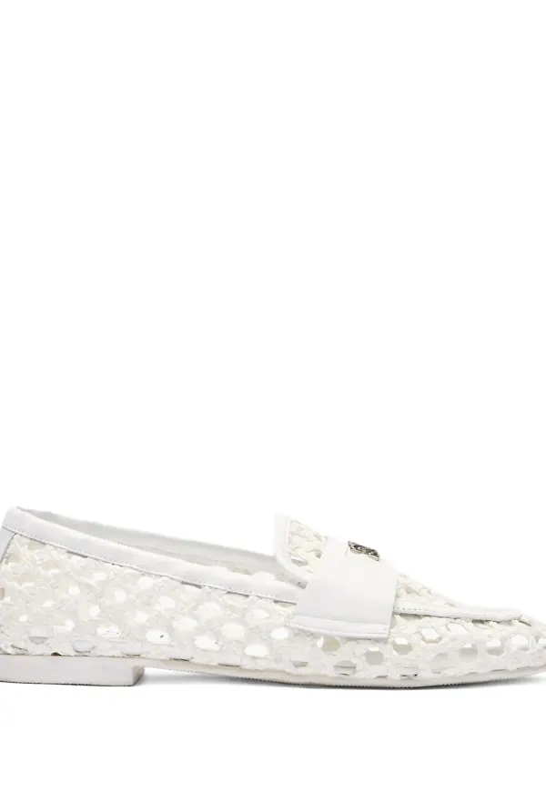 Casadei loafers med utskuren detalj - Vit