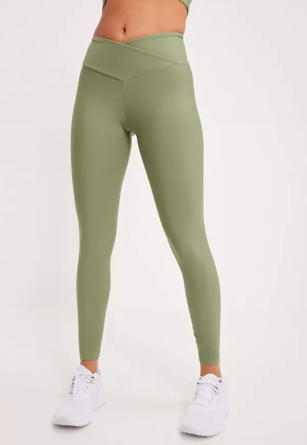 Casall - Green - Overlap High Waist Tights