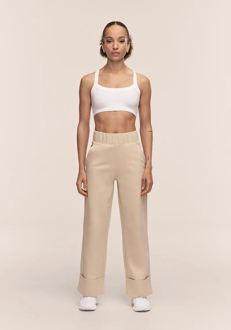Casall Aria Turn Up Straight Jogger - Ecru, Unisex, S