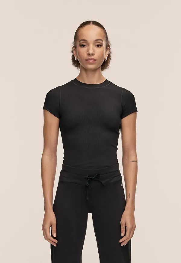 Casall Defined Rib Tee - Svart XS