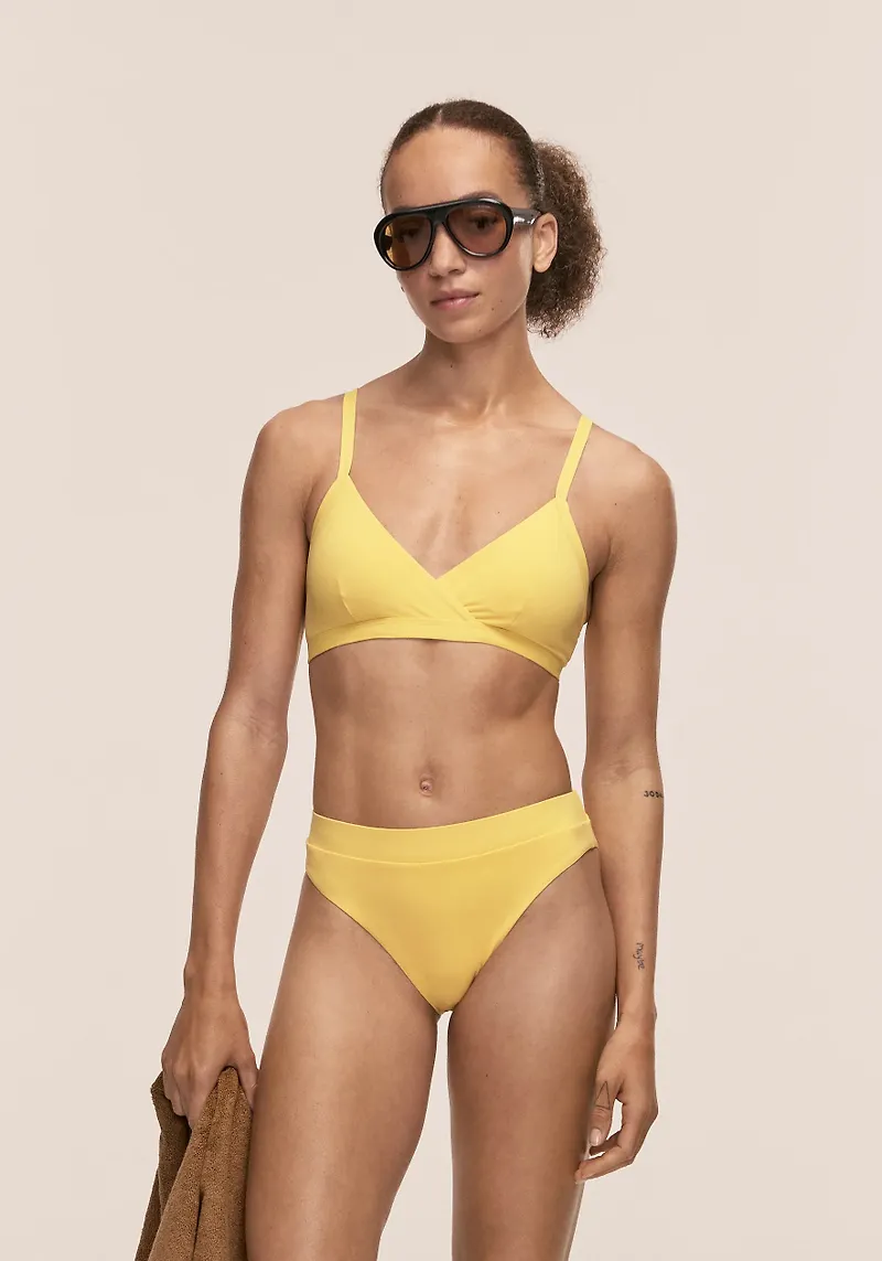 Casall Overlap Bikini Top - Sunflower, Unisex, ECONYL, UV-skydd 50+