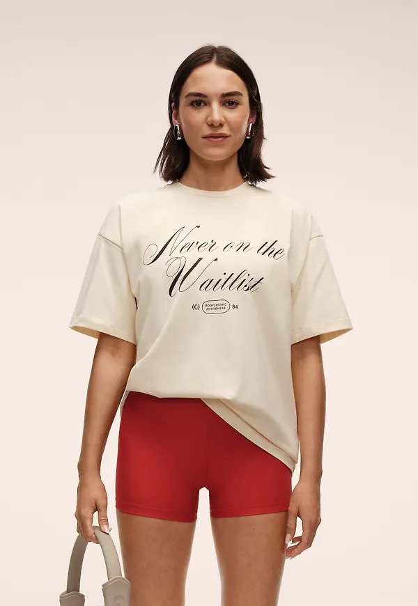 Casall Oversized Cotton Tee i Cream, Unisex, XS