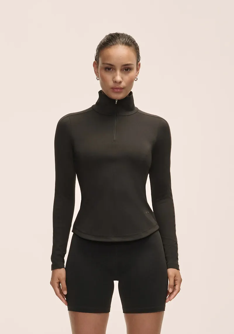 Casall Serene Half Zip Långärmad - Svart, Unisex, L