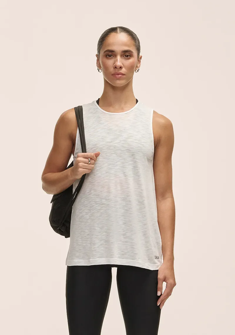 Casall Soft Texture Tank - Vit, Unisex, 40