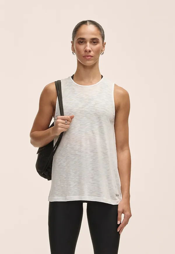 Casall Soft Texture Tank - Vit, Unisex, 40