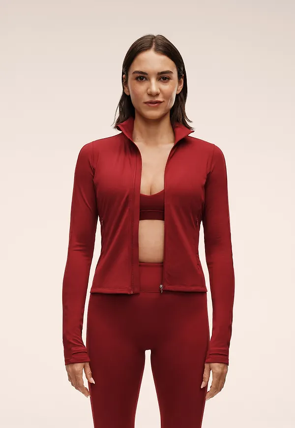 Casall Soft Touch Zipjacka - Maroon Red XS