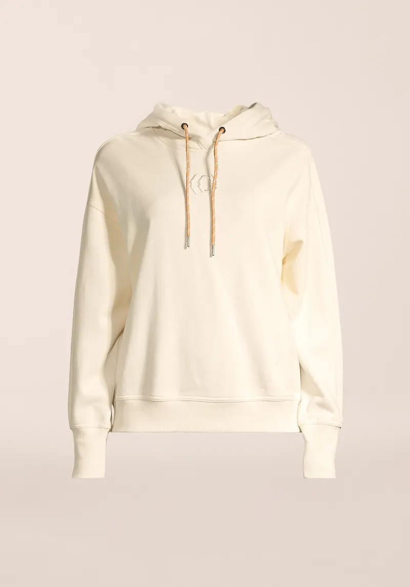 Casall Terry Relaxed Hoodie i Cream, Unisex, Ekologisk Bomull, Terry-insida, S
