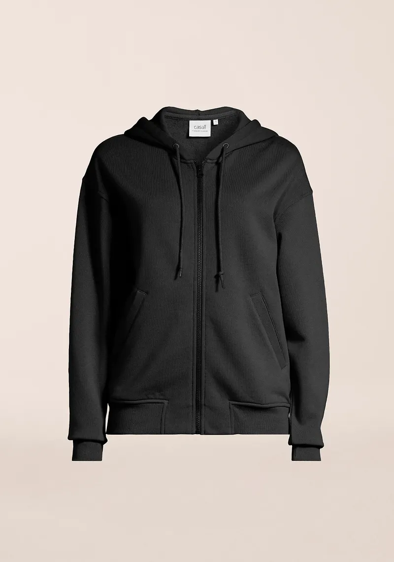Casall Unisex Casual Zip Hoodie, Svart, XL