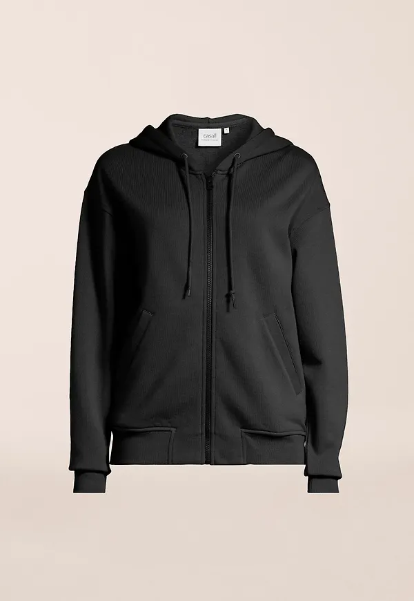 Casall Unisex Casual Zip Hoodie, Svart, XL