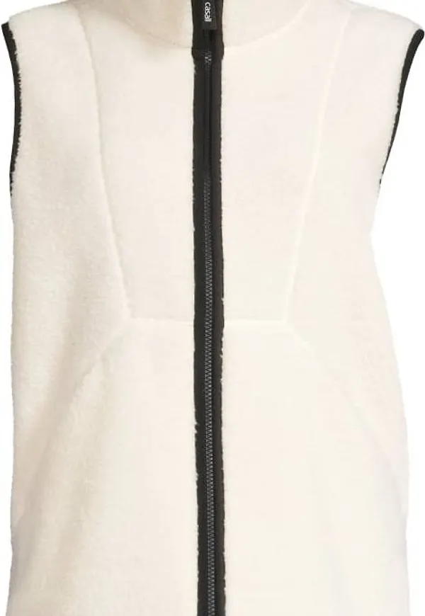 Casall Women's High Collar Pile Vest Off White