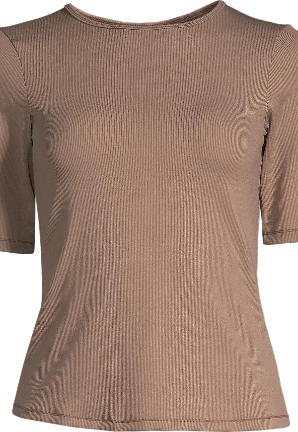 Casall Women's Rib Tee Taupe Brown