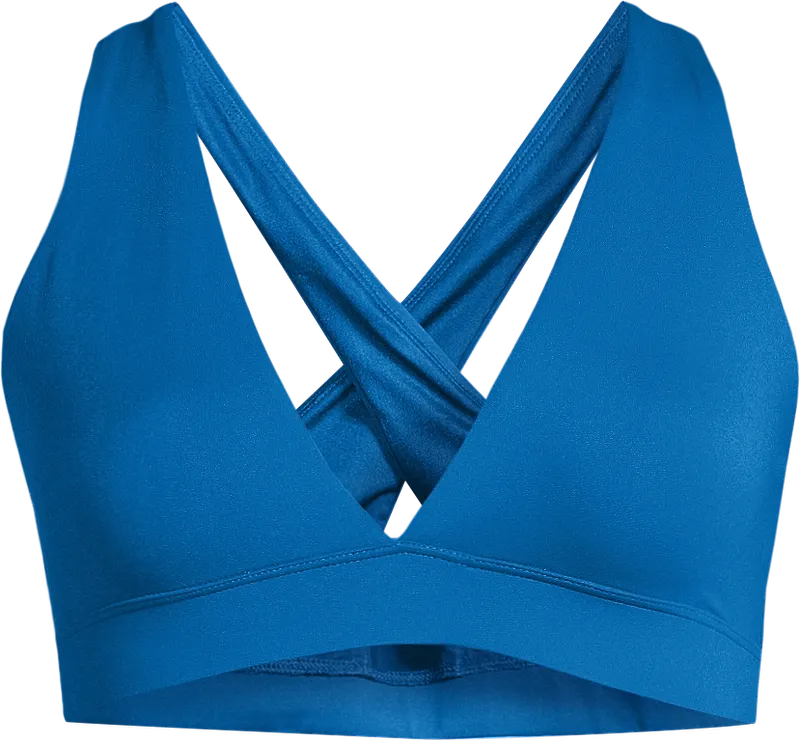 Casall Women's V-Neck Crossback Bikini Top Blue Teel